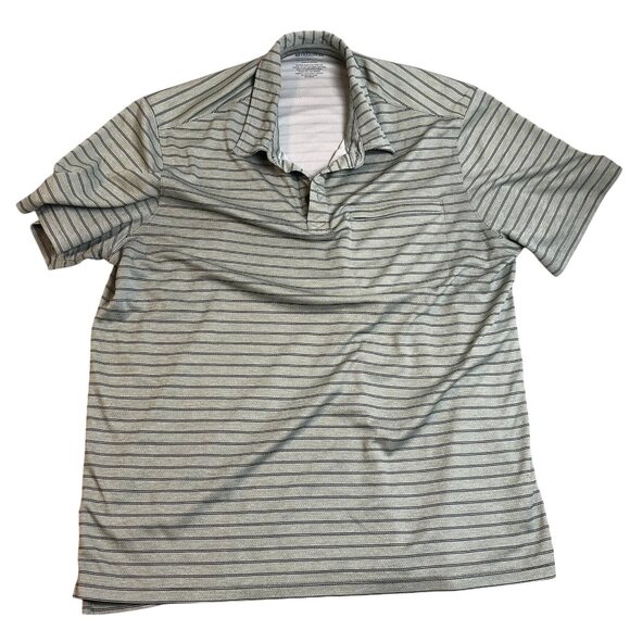Duluth Men Polo Shirt Size XL Short Sleeve Striped Green Casual Pullover Classic - Picture 1 of 8
